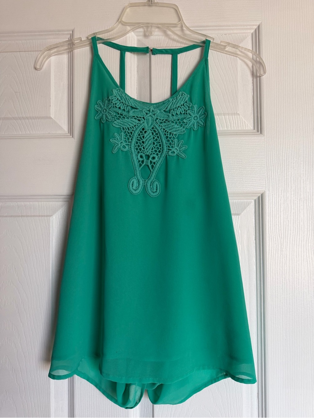 Naked Zebra Teal Open Back Top